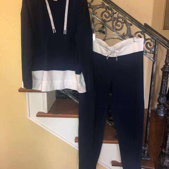Navy/White Hoodie and matching Jogger Pants - Picture 1 of 12